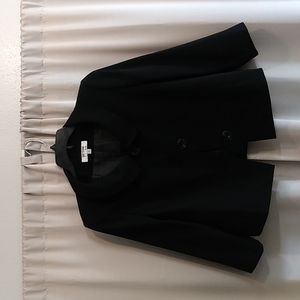 SUIT STUDIO NEW YORK BLACK 3 BUTTON BLAZER WITH BUILT IN SHOULDER PADS SIZE 16P.